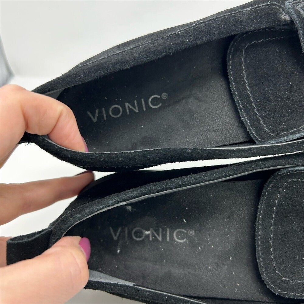Vionic Uptown Loafer Womens Black Suede Penny Loafers Slip-On Lug Sole Size 9 - Picture 12 of 13